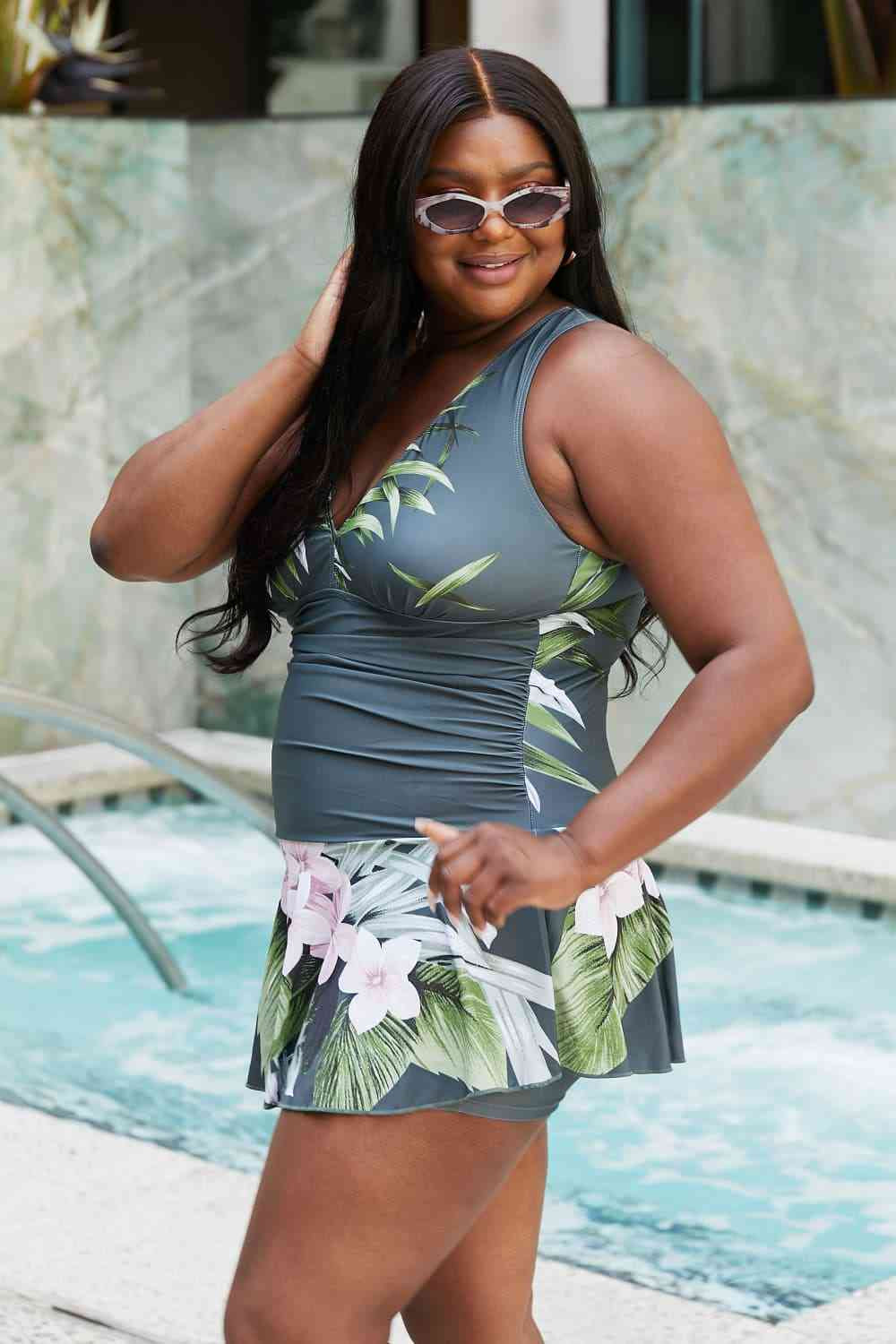 Aloha Forest Swim Dress – Marina West Swim Full Size Clear Waters