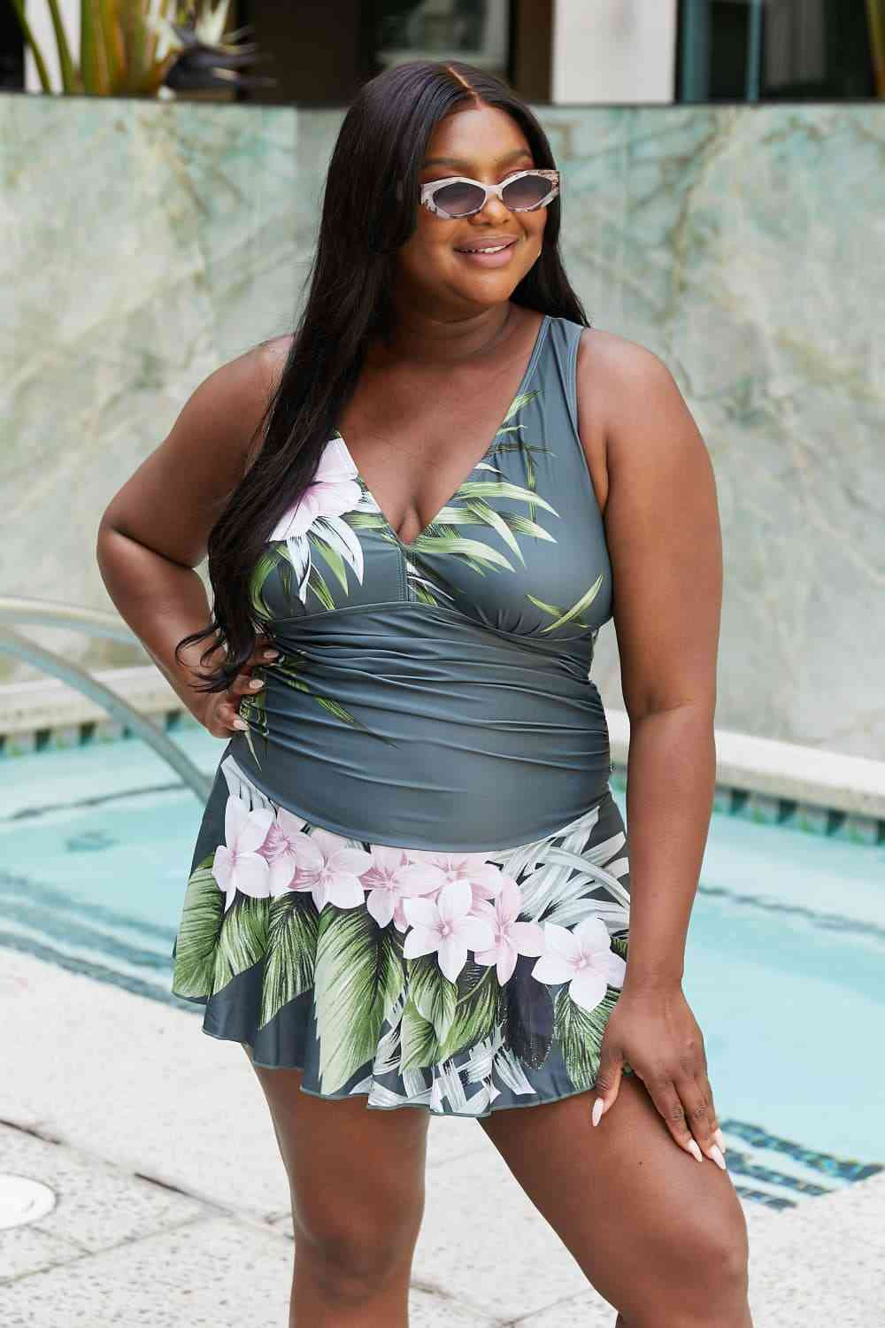 Aloha Forest Swim Dress – Marina West Swim Full Size Clear Waters